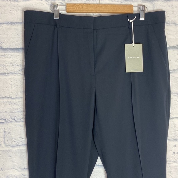 Everlane navy blue wool Italian go weave crop trouser pants 16 NWT - Picture 3 of 8